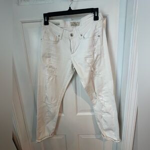 Lucky Brand Sienna Slim Boyfriend White Distressed Jeans Size 28